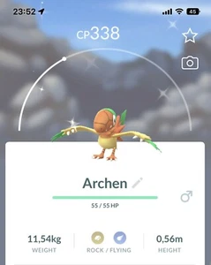 Shiny Archen Pokemon Gen5 Go Same / 30 Day Trading PVP Pokémon Archeops Unova - Bild 1 von 1