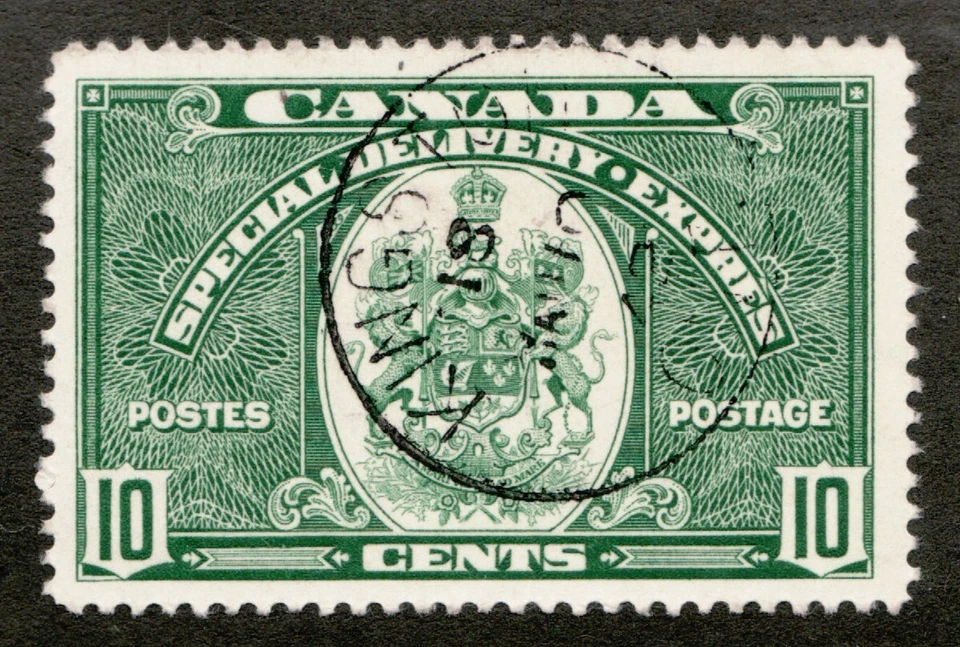 Canada 1939 #E7 - Special Delivery Coat of Arms. Used CDS Kingston Ontario Cv $6 - Image 1 of 1