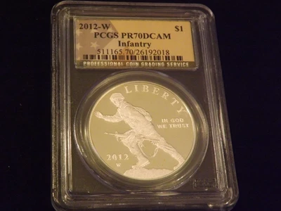 2012-W   $1         INFANTRY         PCGS  PR 70 - Image 1 of 2