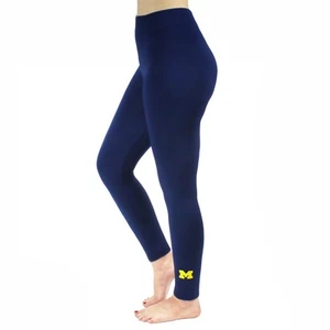 Women's ZooZatz Navy Michigan Wolverines Fleece Leggings - Picture 1 of 2