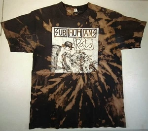 Vintage Y2K Subhumans Band Punk T-Shirt Ratten Custom Batik Gr. Med. Grubenloch Alstyl - Bild 1 von 10