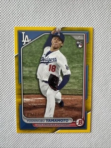 2024 Bowman Mega Box YOSHINOBU YAMAMOTO (RC) /75 Chrome Yellow Refractor - Bild 1 von 3