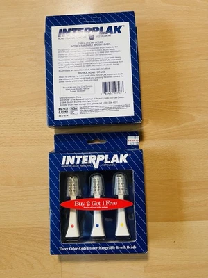 Interplak 3 Color Coded Interchangeable Brush Heads NOS Brand New - Image 1 of 2