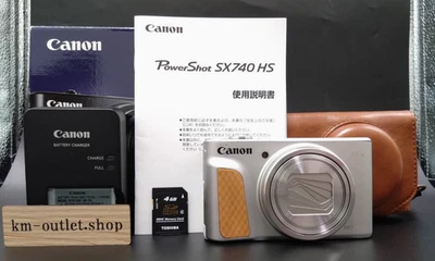 Near Mint/With case/Canon PowerShot SX740 HS Digital Camera 20.3MP Silver Japan - Image 1 of 4