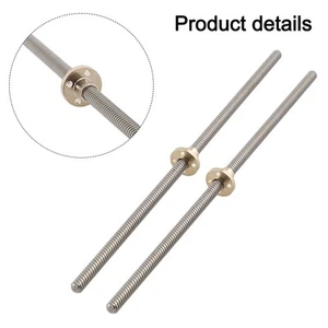Stainless Steel 300mm Threaded Spindles and Brass Nuts for Precision Tasks - Afbeelding 1 van 12
