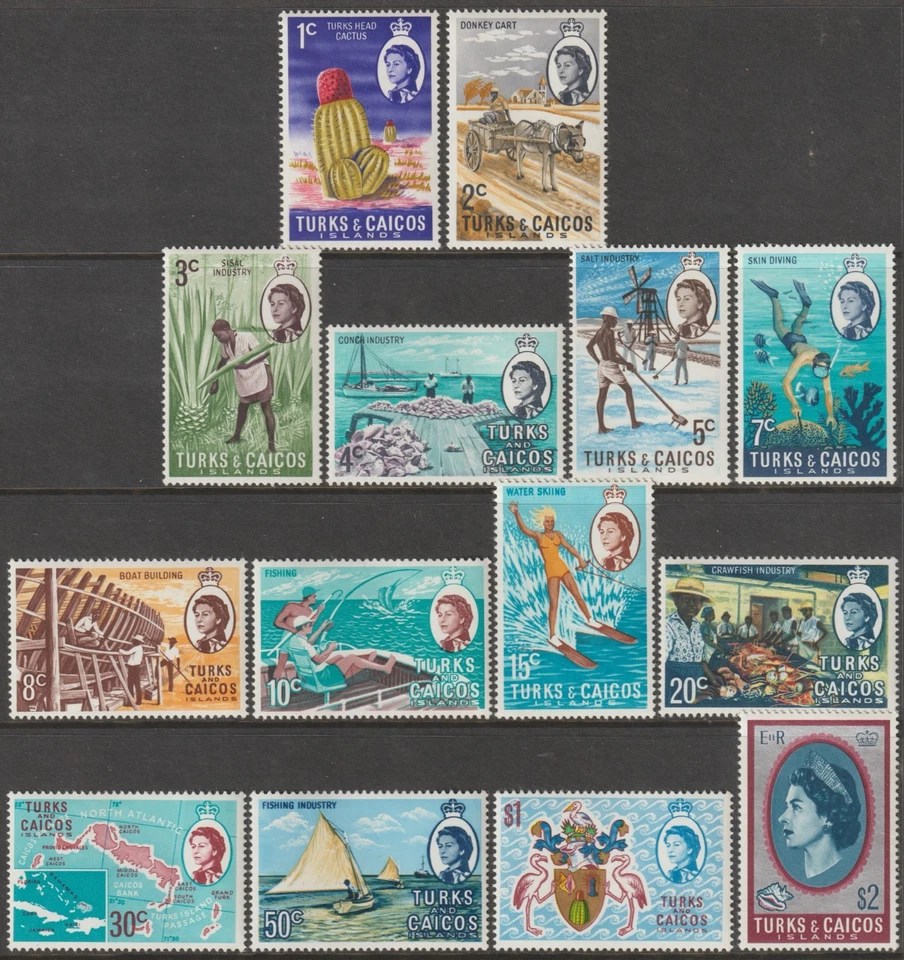 EDSROOM-21455 Islas Turcas y Caicos 217-230 MNH 1971 Completo QEII CV $20,45 Foto 1 de 1