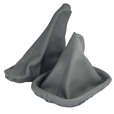Borsa cambio e cuffia freno a mano per BMW Serie 3 E36 100% vera pelle grigio - Immagine 1 di 2
