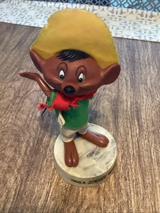 Vintage SPEEDY GONZALES R. Dakin Hong Kong Figure On Base MISSING ARM Staining - Picture 1 of 5