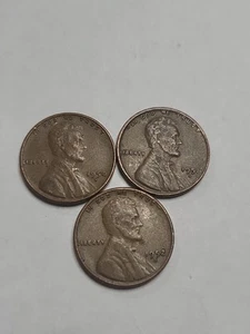 1950-S, 1951-D, and 1952-S Lincoln  Wheat Cent Pennies - Picture 1 of 3