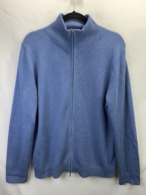 Cárdigan suéter de lana marino de cachemir manga larga cremallera completa para hombre talla L Alemania Foto 1 de 4