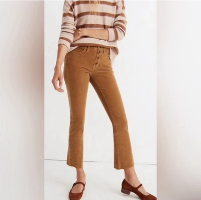 Pantalones Madewell Para Mujer Cali Demi-Boot Pana Recortado Botón Mosca Marrón 23 Foto 1 de 4