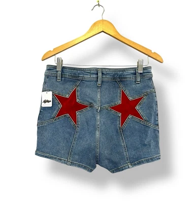 Free People Fire Cracker denim shorts Blue size 25 hot pants party festival - Image 1 of 4