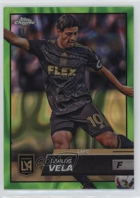 2023 Topps Chrome MLS Neon Green Lava Refractor /99 Carlos Vela #69 - Image 1 of 2