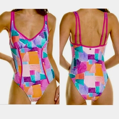 Nanette Lepore Color Block Molded One Piece Swimsuit Size 10 - Image 1 of 4