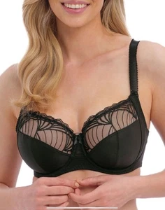 Fantasie Adelle Side Support Bra Underwired Full Cup UK Black Recycled - Picture 1 of 3