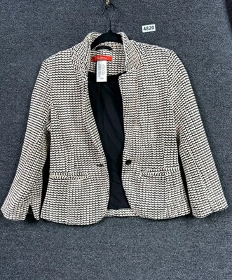 Cartonier by Anthropologie 粗花呢西装外套夹克女式 S 码多色单扣 — 第 1/4 张图片