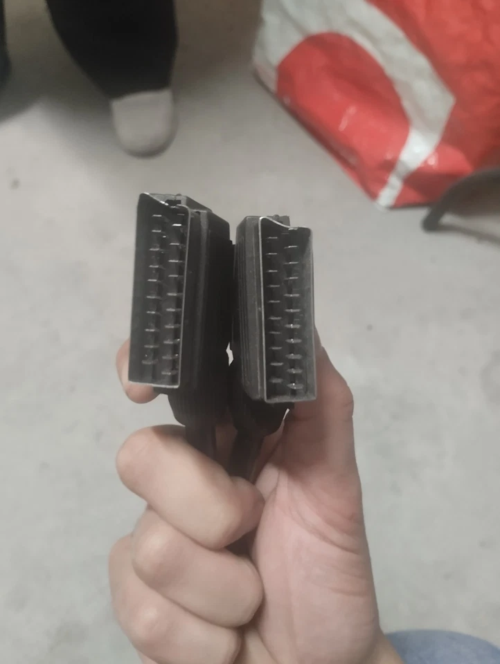 Cavo 0,5m SCART maschio 21p presa tv decoder lettore dvd cassette vhs corto 50cm - Immagine 1 di 1