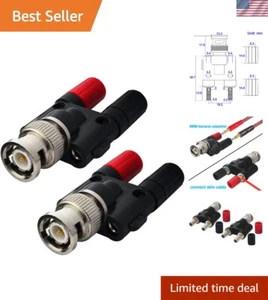 Adaptador de poste de doble encuadernación económico BNC a banana - uso resistente - Imagen 1 de 7