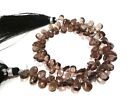 1 Strand Natural Smoky Quartz Pear Almond Faceted 5x8-6x9mm Loose Beads 7"inch