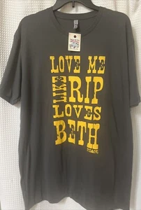 Yellowstone Love Me Like Rip Loves Beth Gray Yellow T Shirt Women’s SZ XL New - Picture 1 of 7