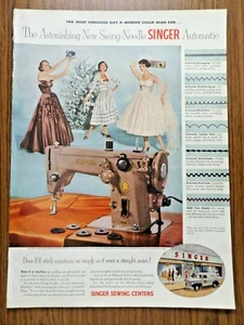 1954 Vintage Singer Sewing Machine Ad   Swing-Needle Automatic - Picture 1 of 1