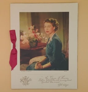 Vintage Christmas Card, Queen Elizabeth II, William Shakespeare, Baron - Used - Bild 1 von 4