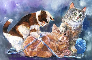 Party Pooper 8x10 CAT print by Artist Sherry Shipley - Picture 1 of 1