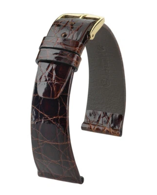 Correa de reloj de cuero con flanco de cocodrilo HIRSCH Prestige - Auténtico lujo + bonificación Foto 1 de 4