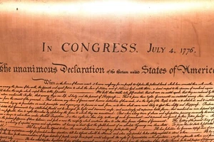 VINTAGE DECLARATION OF INDEPENDENCE COPPER ETCHING 1976 BICENTENNIAL REPRO RARE - Picture 1 of 7