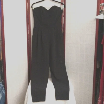 Dressy Black Jumpsuit, Strapless (Bustier, Sz 6) - Image 1 of 4