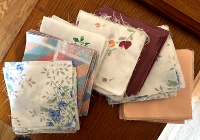 Lot of 1 Pound of 5" x 5' Vintage Cotton Fabric Quilting Squares #8 - Image 1 of 4