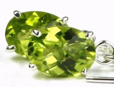 925 Sterling Silver Threader Earrings, Peridot, SE005 - Image 1 of 3