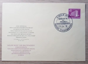 West Berlin (Germany): 1954 Memorial Library; FDC/First Day Cover; SG B120 - Picture 1 of 3