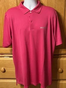 Wheels Up logo Private Jet Mens Shirt 2XL Pink Golf Knit Stretch FG TECH NEW - Bild 1 von 4