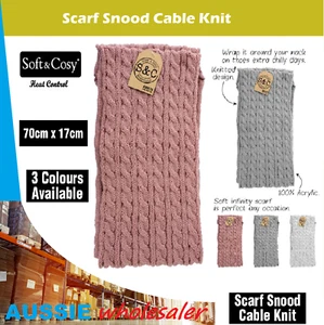 Scarf Snood Cable Knit Infinity Circle Loop Cowl Neck Snood Style Warm Winter - Picture 1 of 1
