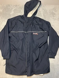 Atlanta Braves MLB Antigua Sport Embroidered Logo Full Zip Trench Jacket Coat XL - Picture 1 of 8
