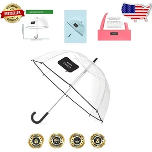 Dome-Shaped Clear Umbrella with Unique Saying - Ultimate Rain Day Accessory - Picture 1 of 6