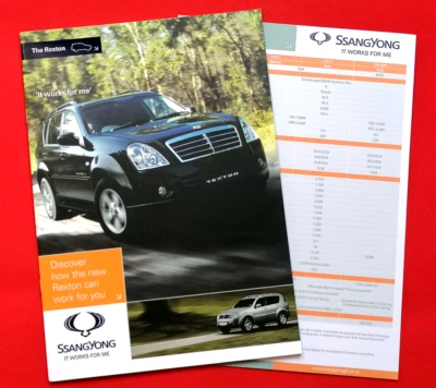 2001-02 SSANGYONG REXTON 270 Sales Brochure & Specifications Guide UK Market - Image 1 of 4