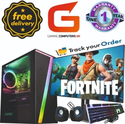 FAST  i5-32GB-240GB+2T Gaming PC  Bundle -RTX3050-Win10 Monitor 22" - Image 1 of 4