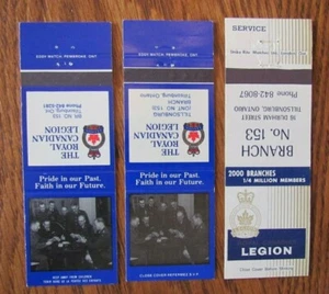 FUNDAS FRATERNAL MATCHBOOK: LEGIÓN REAL CANADIENSE (TILLSONBURG, ONTARIO) -G9 - Imagen 1 de 1