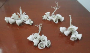 Lot Vintage Christmas Mini Mica Sugar Bells, Silver Clapper, Wire Picks, Crafts - Picture 1 of 4