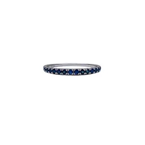 14ct White Gold Half Eternity Band with Blue Sapphire Hallmarked - Picture 1 of 5