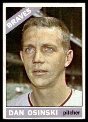 1966 Topps #168 Dan Osinski  Atlanta Braves VG-VGEX Crease - Image 1 of 2