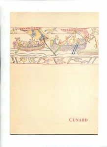 Vintage Cruise Line Menu CUNARD Ship QUEEN MARY Aug 1953 Lunch Bayeux Tapesty - Picture 1 of 2