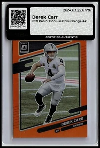2021 Panini Donruss Optic - #41 Derek Carr Orange Prizm Raiders #'d /199 NFL MBA - Bild 1 von 2
