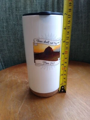 Thou Shall Not Try Me, Mom 24:7 Travel Mug Barn picture And Cork Bottom  - Image 1 of 4