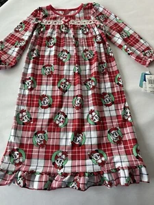 Disney Mickey Minnie Girl Size 4 Christmas Nightgown NWT - Picture 1 of 5