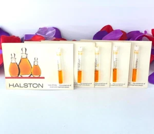 HALSTON (Lot of 5) Vintage Perfume (1.2ml) Cologne Sample Card Vials  *RARE* - Picture 1 of 4