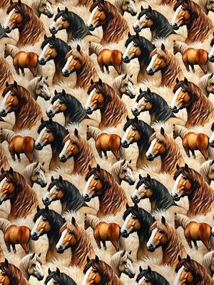 Jersey Stoff Kinderstoff Digitaldruck Pferd - Bild 1 von 2