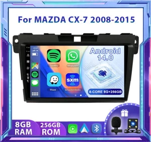 Radio estéreo para automóvil 8G+256 GB para MAZDA CX-7 2008-2015 Android 14 navegación CarPlay - Imagen 1 de 17